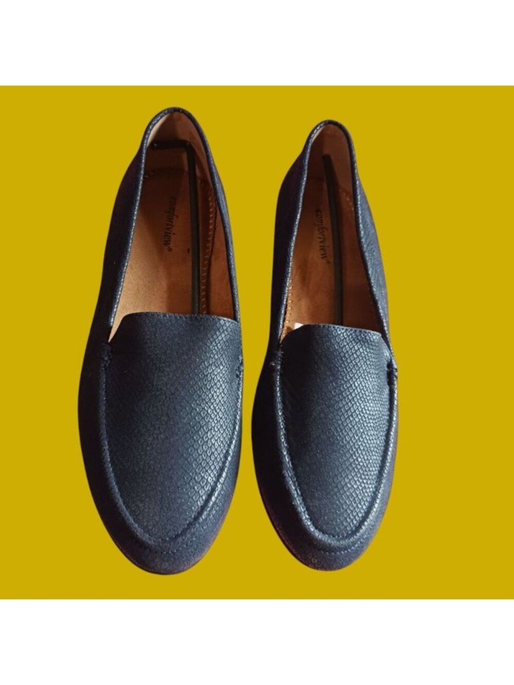 Comfortview Womens Loafers Slip-On Shoes Navy Blue Size 10W
